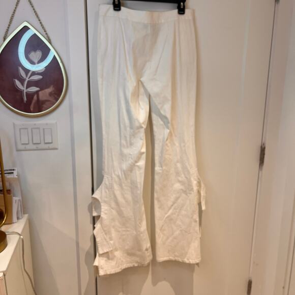 Alexis White Alexander Side Tie Flare Pants Sz Medium - Picture 6 of 13